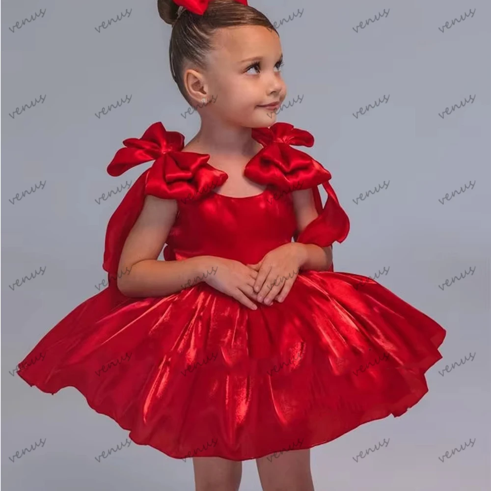 

Simple Ball Flower Girl Dresses Graceful Knee-Length Princess Birthday Dress Sleeveless Customized فساتين سهرة Vestido De Novia
