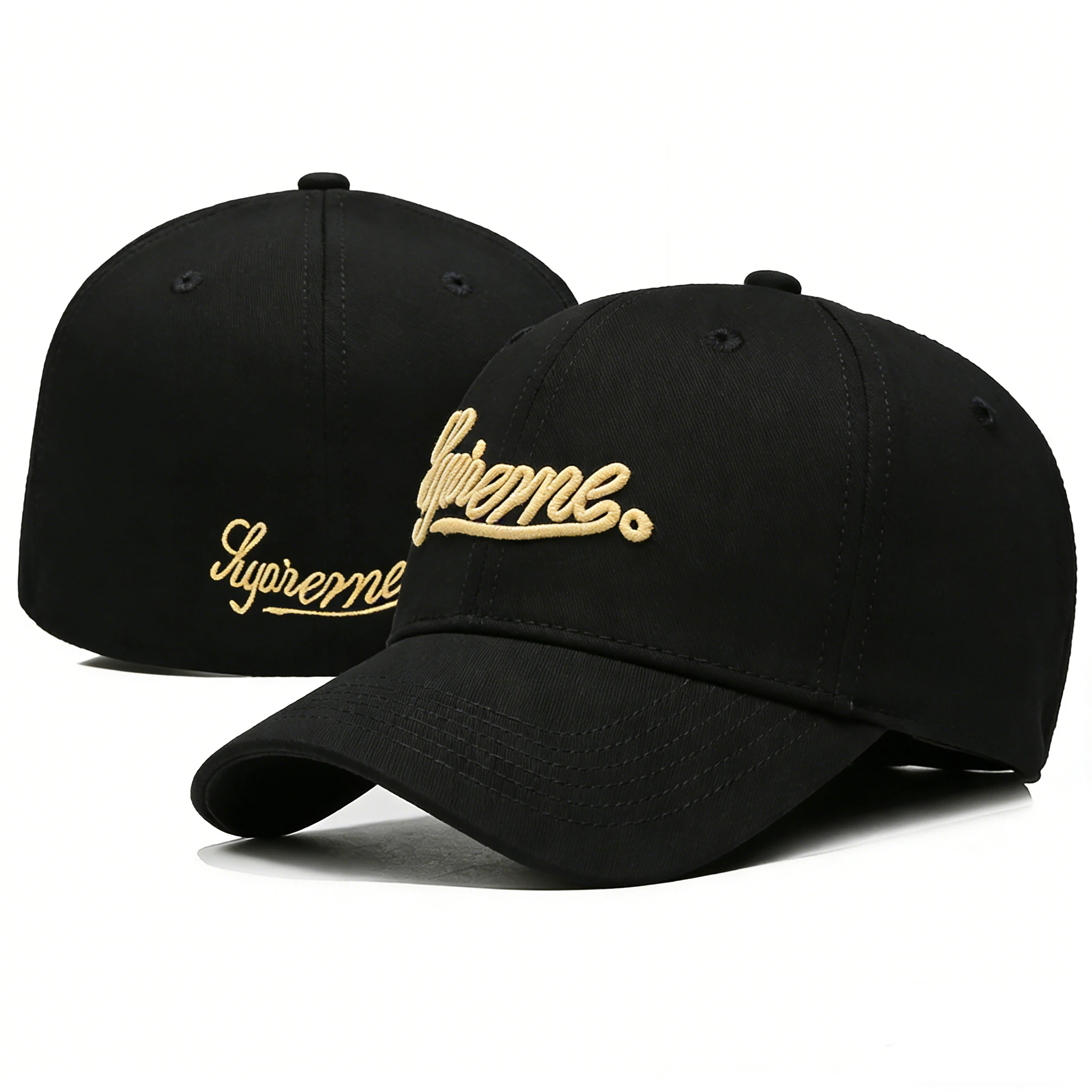 Boné Superme Bordado Fechado Ajustável Novo Tamanho Único Trucker Golf Masculino Hip Hop Beisebol Snapback Viseira Aba Curva Era