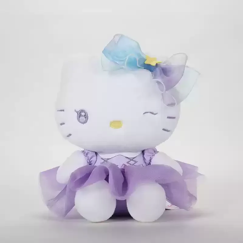 Sanrio autêntica família brilhante arco série kuromi pochacco hellokitty boneca de pelúcia kawaii melodia boneca de pelúcia brinquedo menina presente aniversário