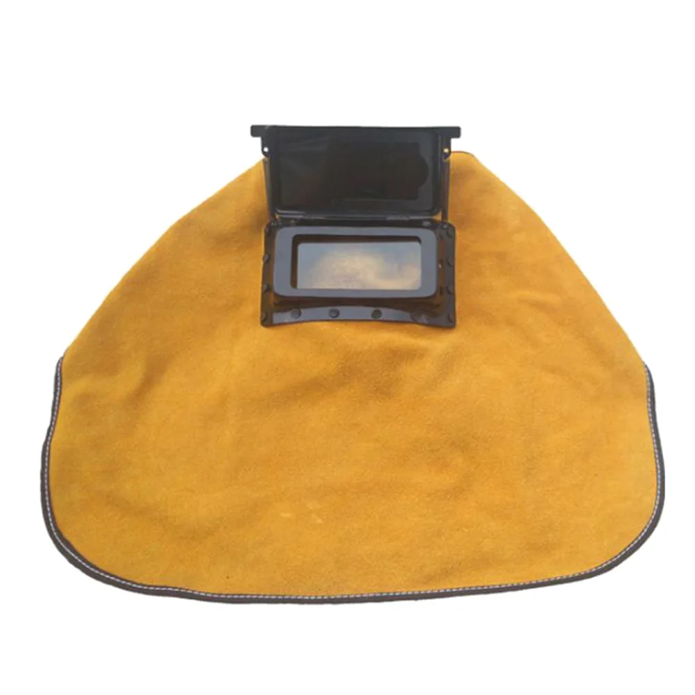 

Premium Cowhide Welding Auto Darkening Filter Solar Powered Anti-Splash Hood Mask For Grinding Cutting Protection
