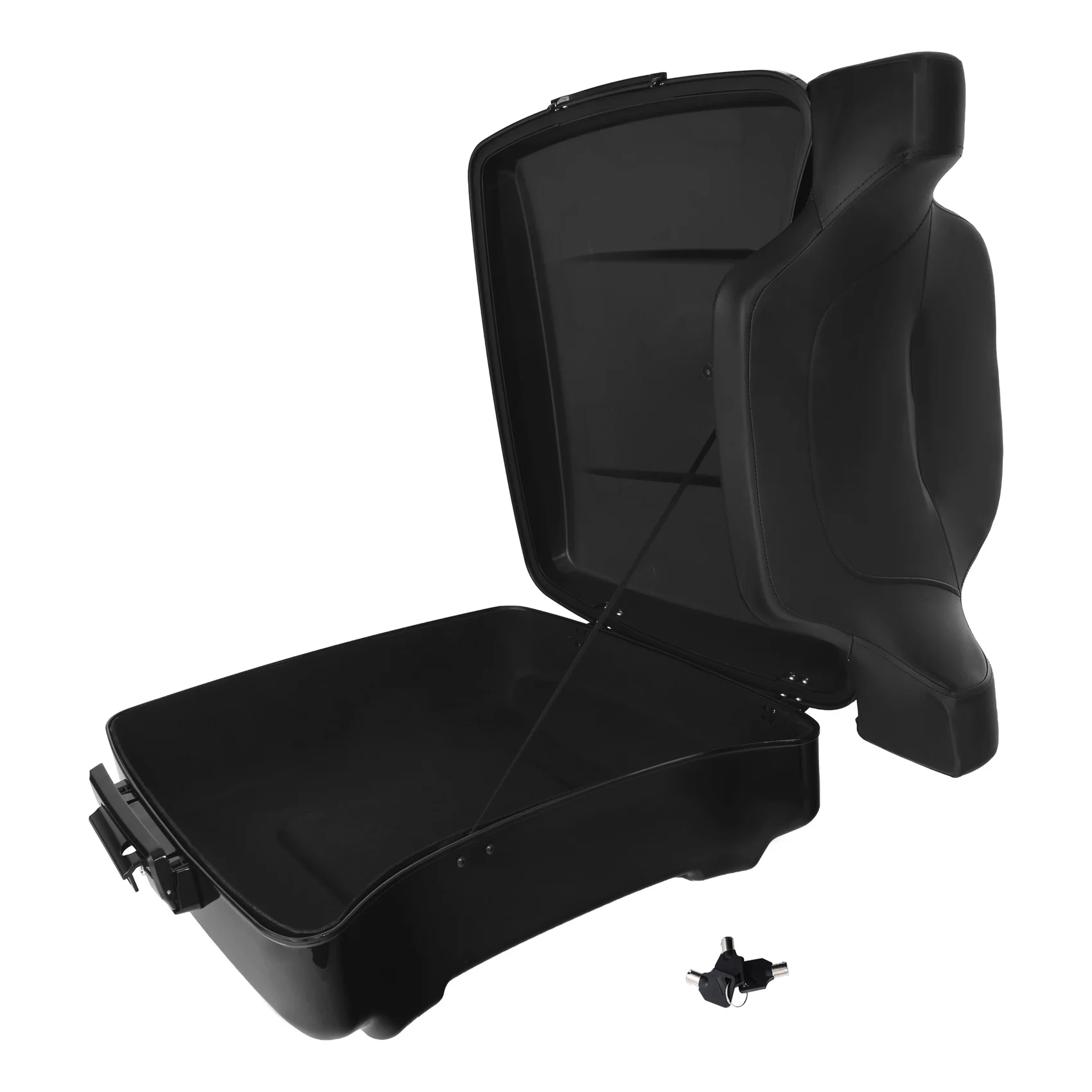 Motorcycle Chopped Trunk W/ Black Latch Backrest For Harley  Touring Road King Street Glide Road Glide 2014-2025