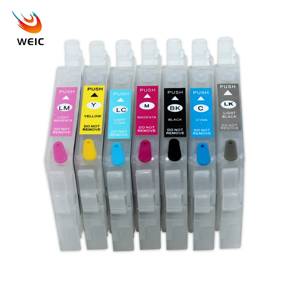 Refillable Ink Cartridge for Epson T034 T0341-T0347 for Epson Stylus Photo 2100 2200 R2200 Printer with Chip