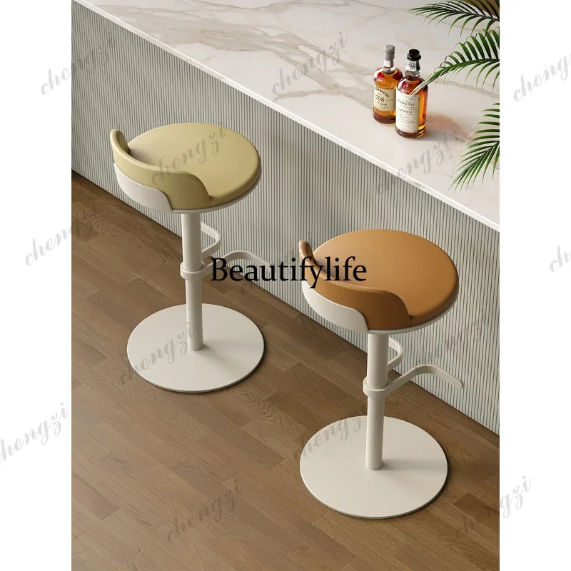 A74 Nordic light luxury bar chair Modern simple rotating lifting high stool Island chair Bar high stool