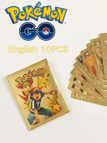 10Pcs Pokemon Cards German Spanish French English Vmax GX Color Energy Card Pikachu Rare Collection Battle Trainer Boys Gift
