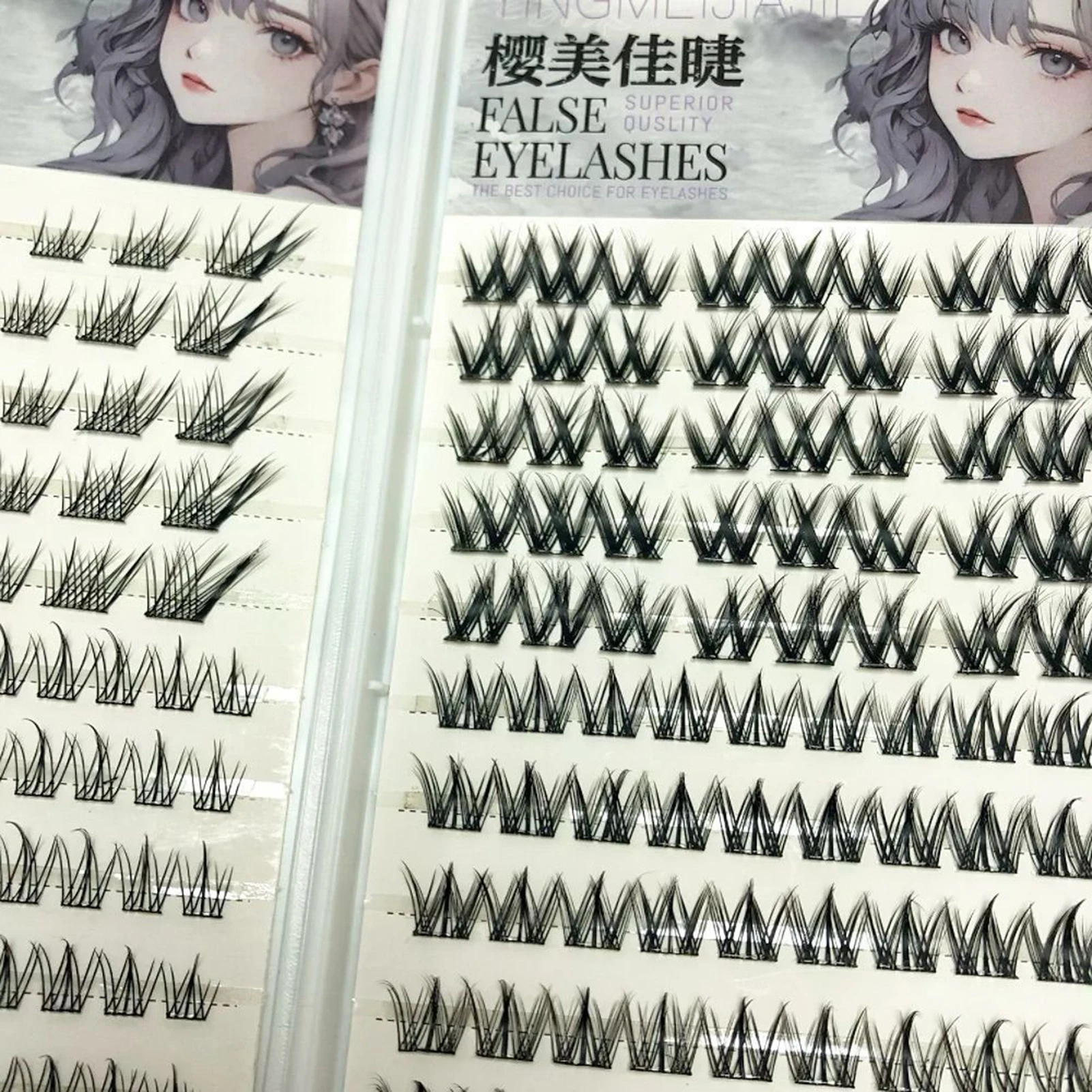 DIY No Glue False Eyelashes Adhesive Strips Glue free Natural Self Adhesive Volume cluster Eyelashes For Daily And Stage Wear