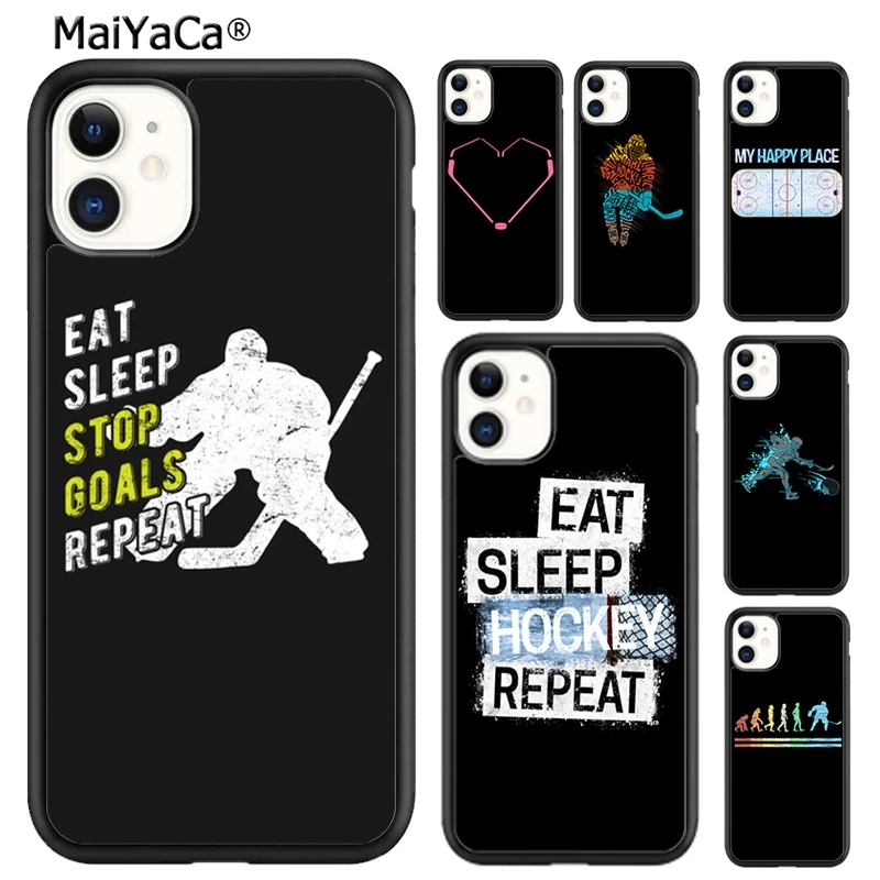 MaiYaCa Hockey Heart Phone Case For iPhone 16 15 14 plus XR XS 11 12 13 pro max Shell Cover coque