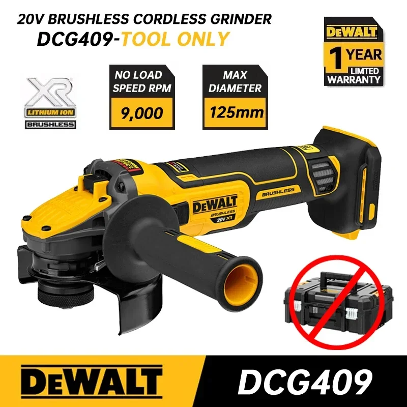 

DEWALT Angle Grinder DCG409 20V Cordless Brushless Power Tool Cutting Machine 125mm Rechargeable Portable Polisher DCG409B