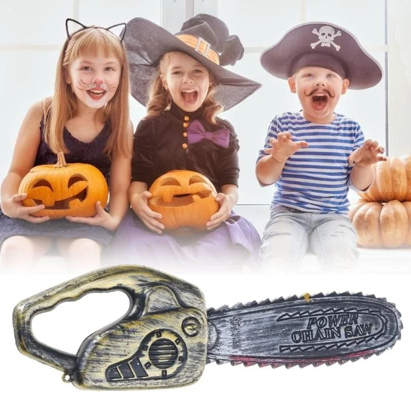 

Безопасный пластиковый реквизит из искусственной бензопилы, аксессуар на Хэллоуин, гаджет для розыгрыша для детей и взрослых,
