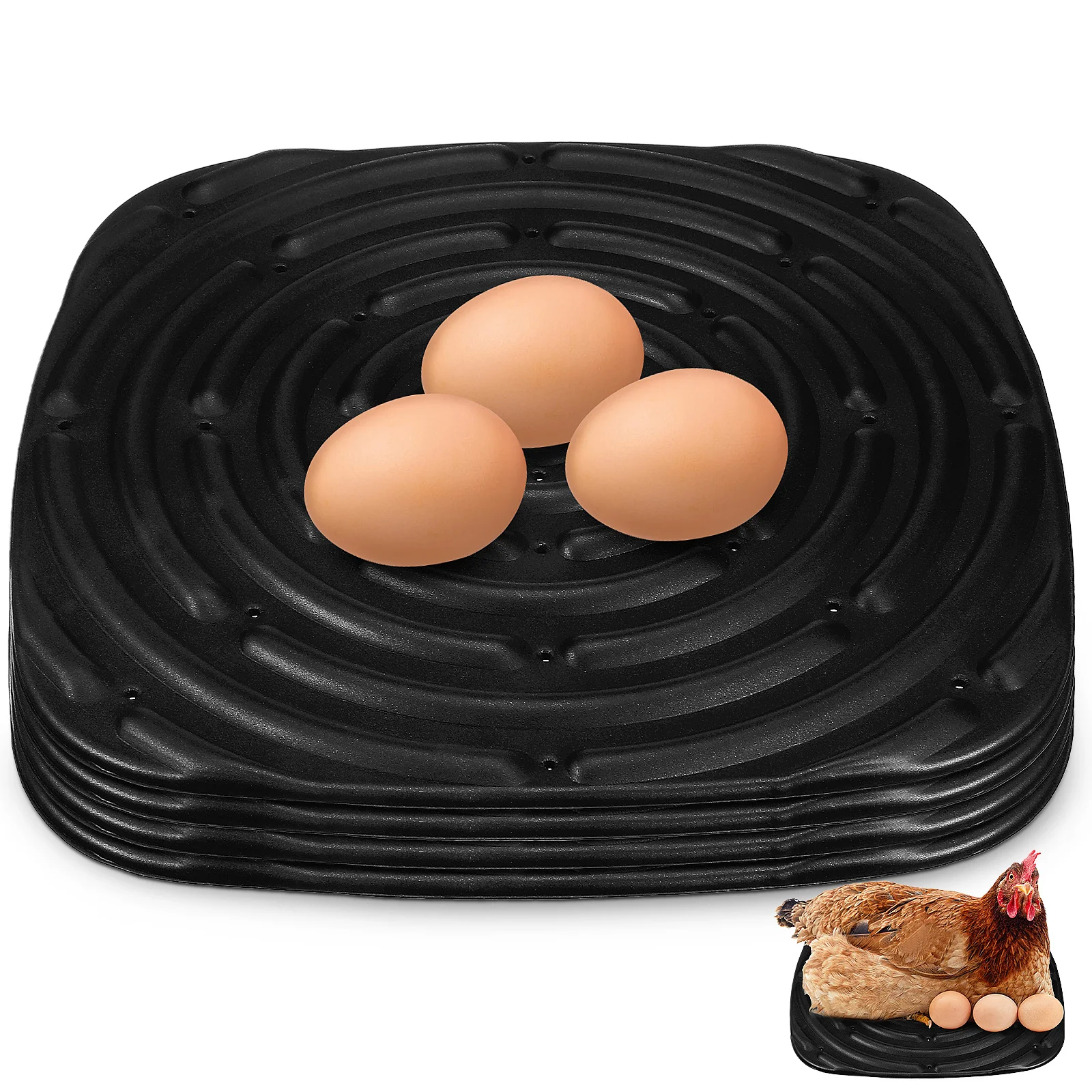 

4 Pcs Chicken Nesting Pads Black Soft Sponge Egg Laying Mats Washable Coop Nest Boxes Liners Chicken Coop Bedding