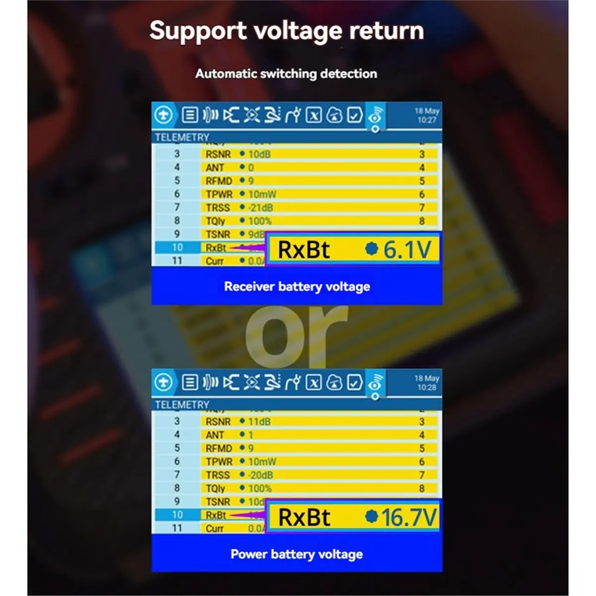 ER6 2.4GHz ELRS PWM Receiver 6CH 100mw CRSF ExpressLRS RX with Voltage Telemetry for RC FPV Fixed Wing Drone