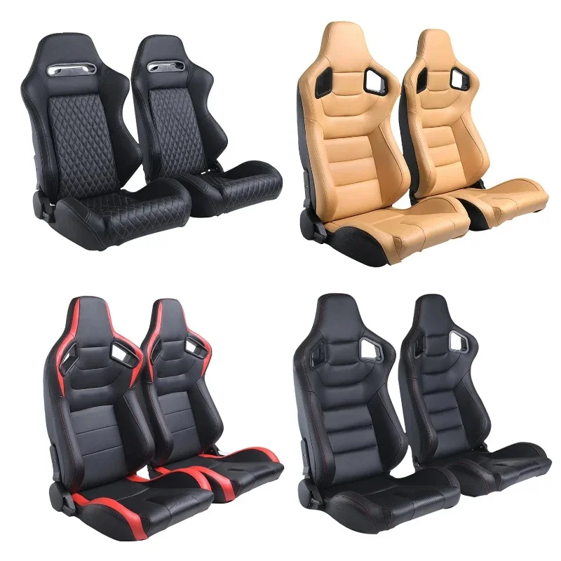 Ergonomic Racing Car Seat Adjustable Lumbar Support Breathable Fabric Optimal Comfort Car Sport Seat