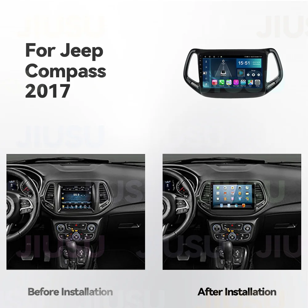 Android 12 autoradio GPS Navigation lecteur DVD système Audio multimédia stéréo pour Jeep Compass 2017 avec Carplay DSP DAB