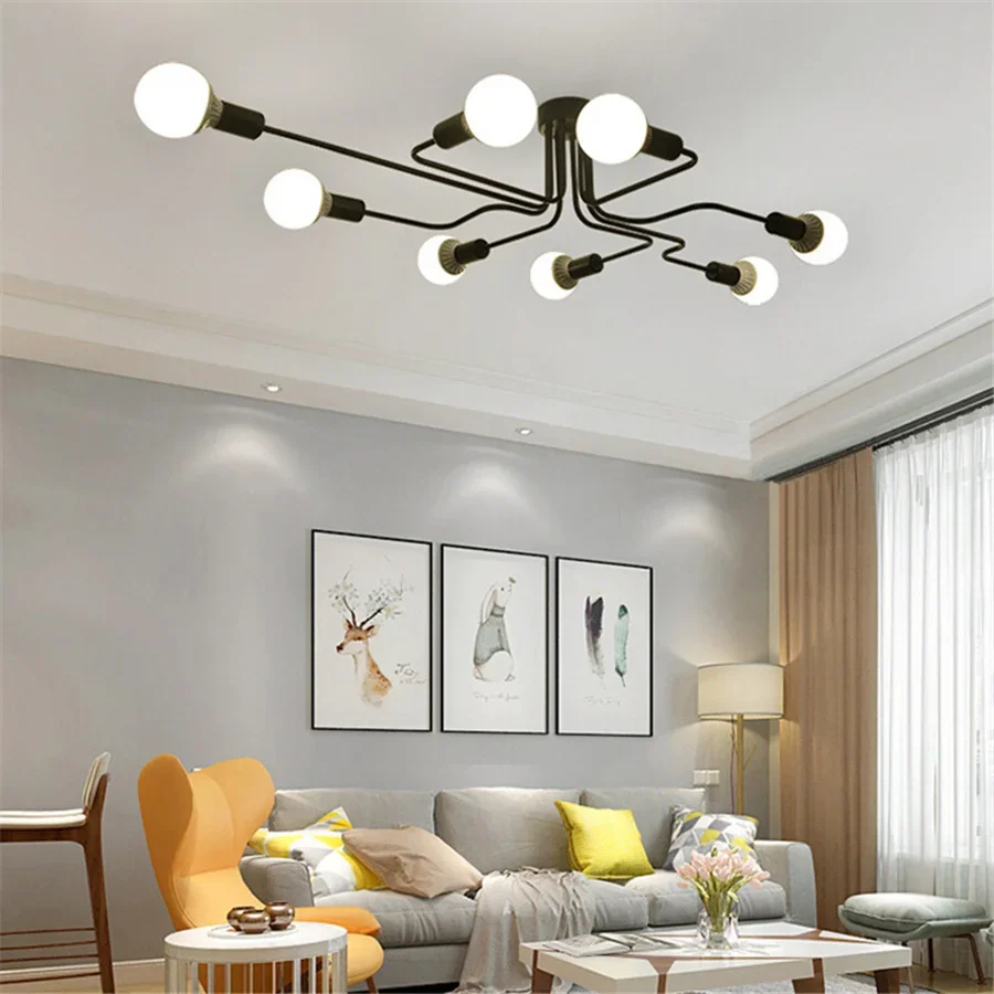 

Indoor Lighting E27 Modern Chandeliers Lights Creative 4/6/8 Heads LED Ceiling Lamp for Home Living Dining Bedroom Kitchen Decor