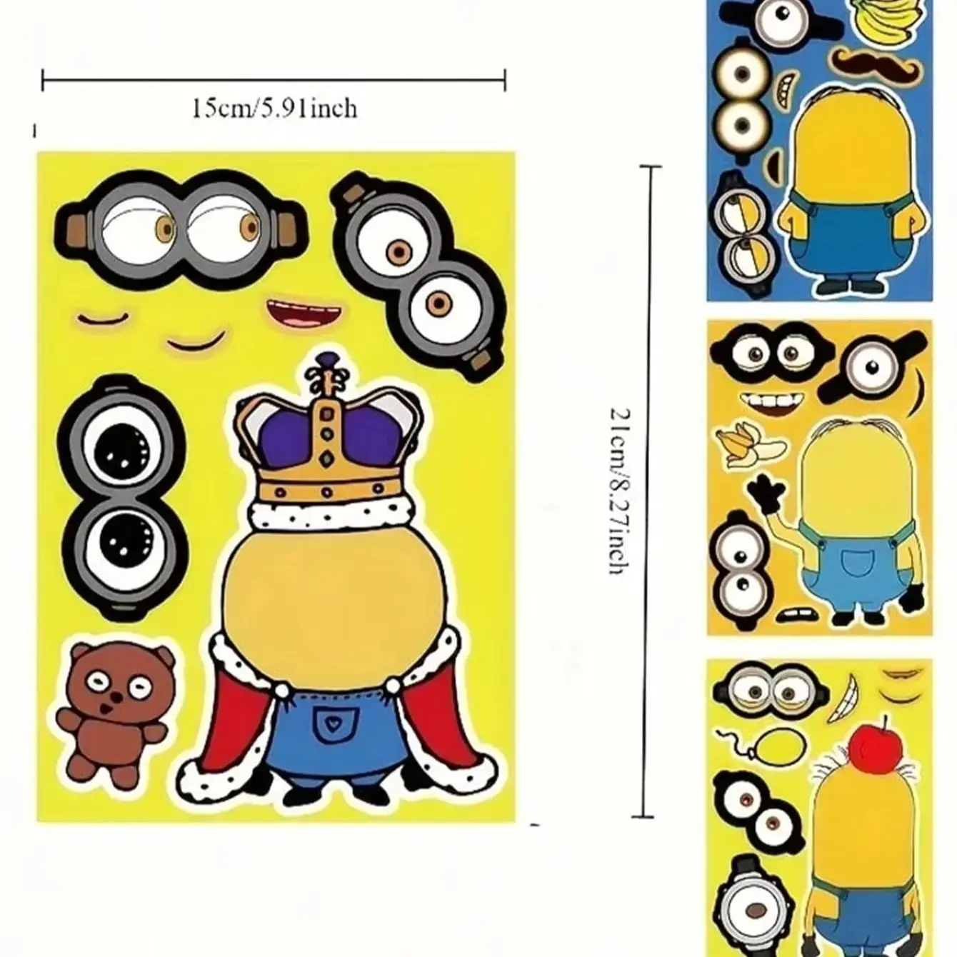 6Pcs Minions Themed Stickers, Suitable for Parties, Sealing Labels, DIY Crafts, Suitable for Computers, Suitcases, Tables, Notebooks