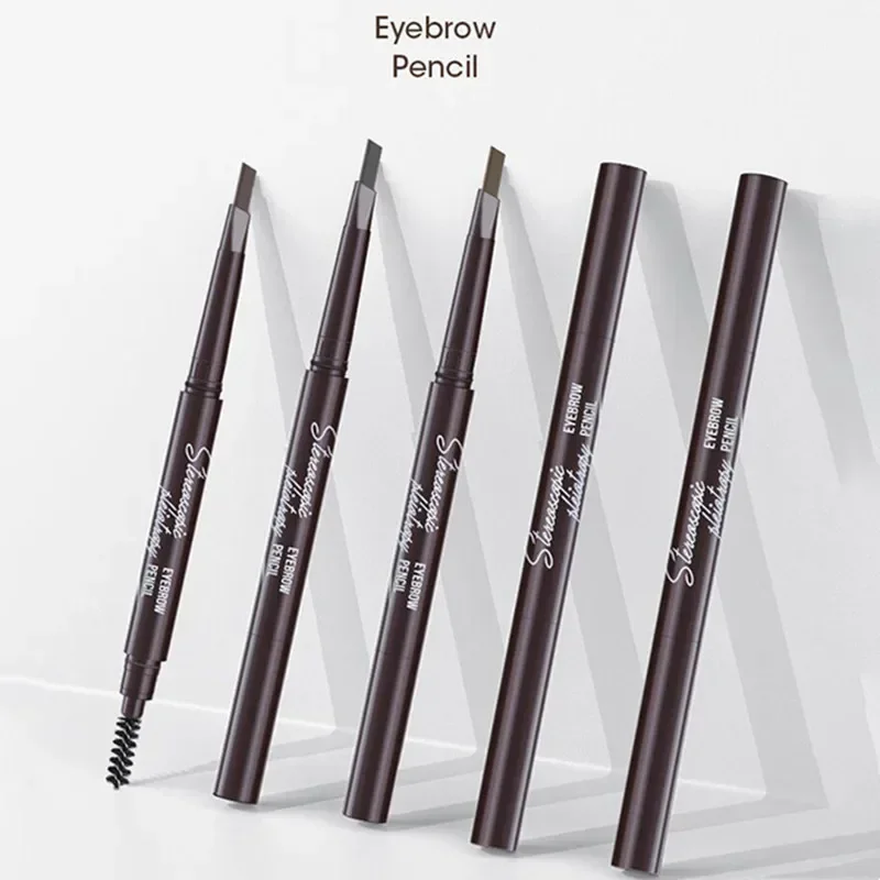 5 Color Double Ended Eyebrow Pencil Waterproof Long Lasting No Blooming Rotatable Triangle Eyebrow Tattoo Pen Makeup