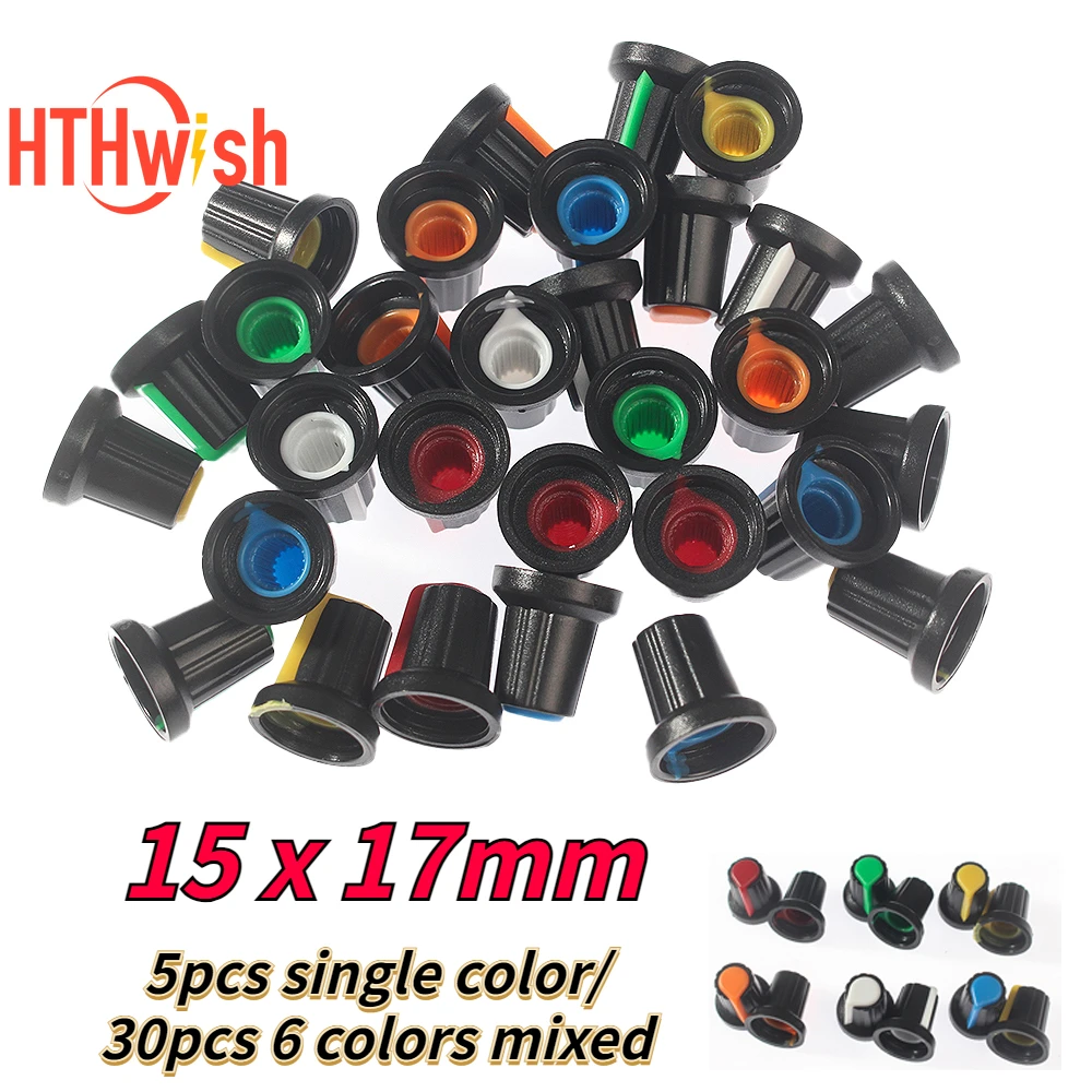 5/30PCS  AG2 Potentiometer knob Encoder Switch Cap 15X17mm 6mm Red/Blue/Green/White/Yellow/Orange for WH148