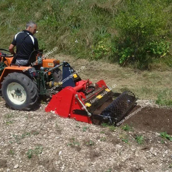 Compact tractor stone burier for sale; three point pto stone burier with rear roller