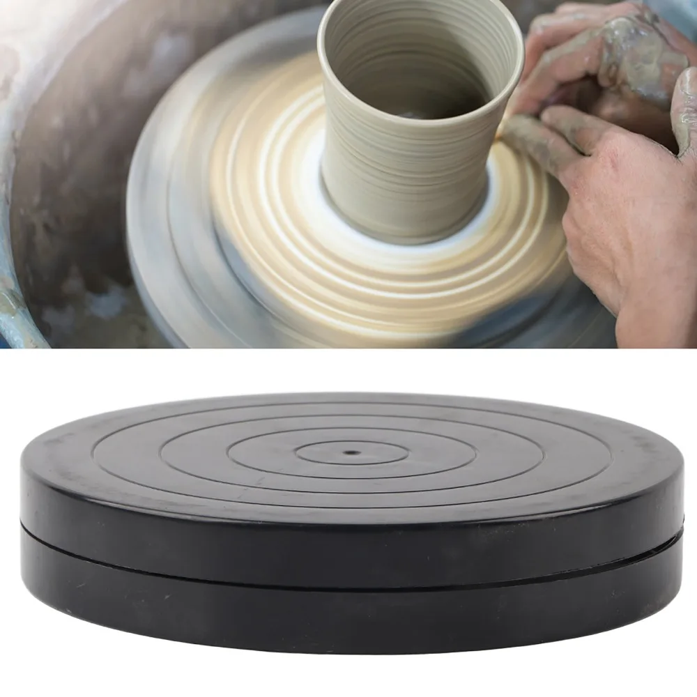 Plastic Clay Turntable 4.52×1.35 inches Black Ceramic Rotation Wheel Double Side 7×1.35 inches Sculpture Turntable