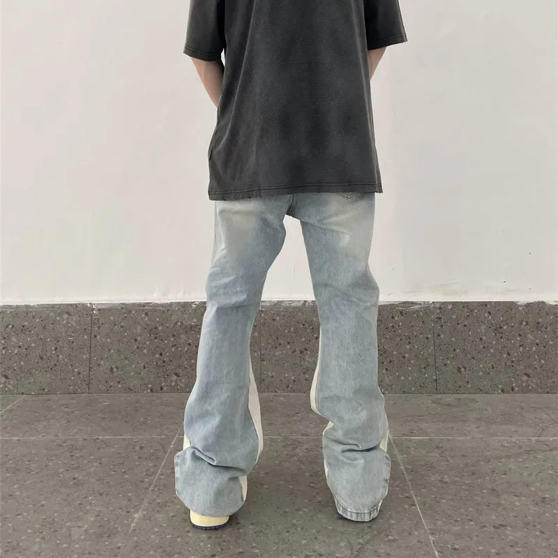 2026 Neue Mode Patchwork Retro Washed Baggy Herren Schlagjeans Hip Hop Gerade Damen Vintage Denim Hosen Pantalon Homme – Detail 12