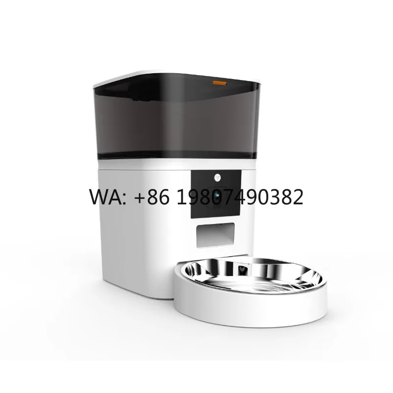 6L Automatic Smart Pet Feeder Double Bowls Timed Quantitative Waterproof Doodle Design Anti-Clog Food Dispenser For Cats Dogs