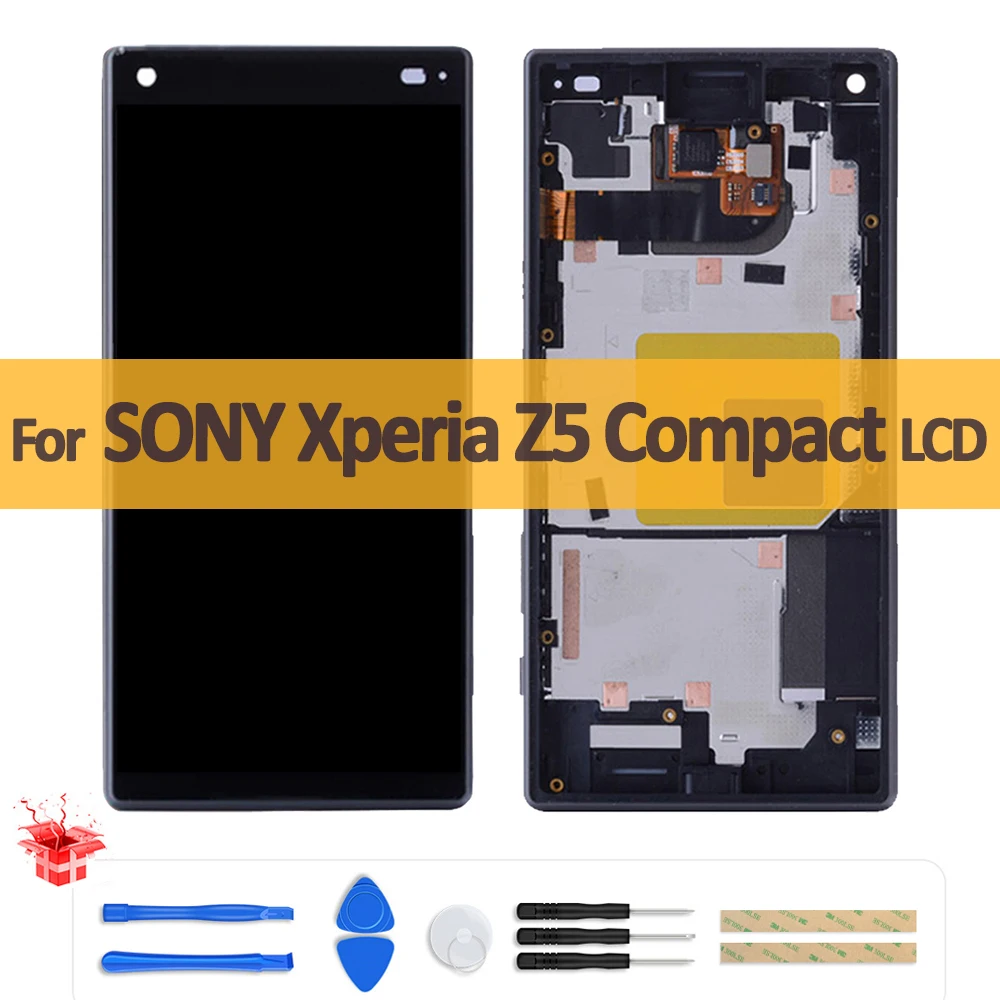 

4.6" Original LCD For SONY Xperia Z5 Compact Display Touch Screen with Frame for SONY XPERIA Z5 mini E5823 E5803 LCD Digitizer