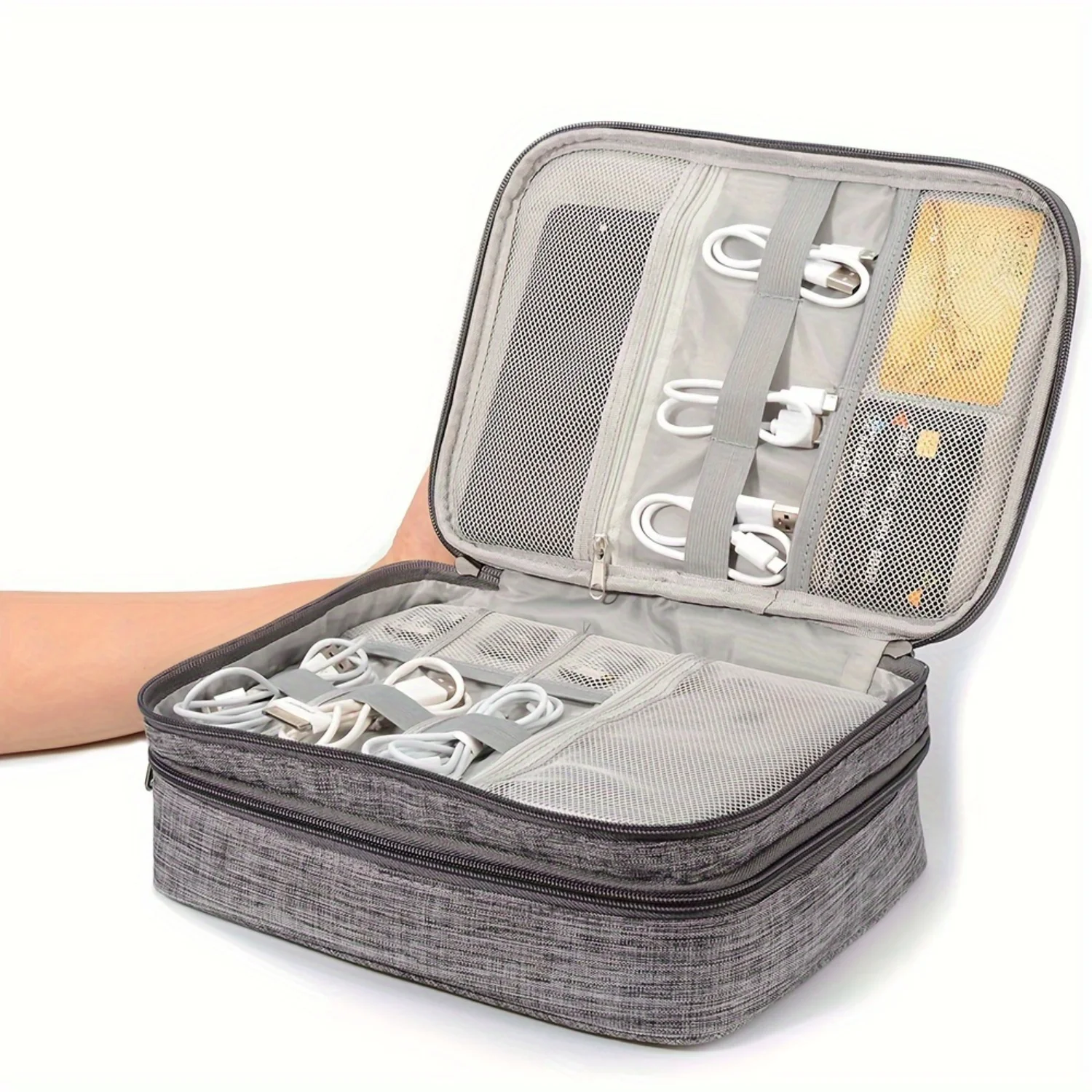 Cable Organizer Bag Travel Carrying Case - On-the-Go Electronics Organization, High-Quality Case