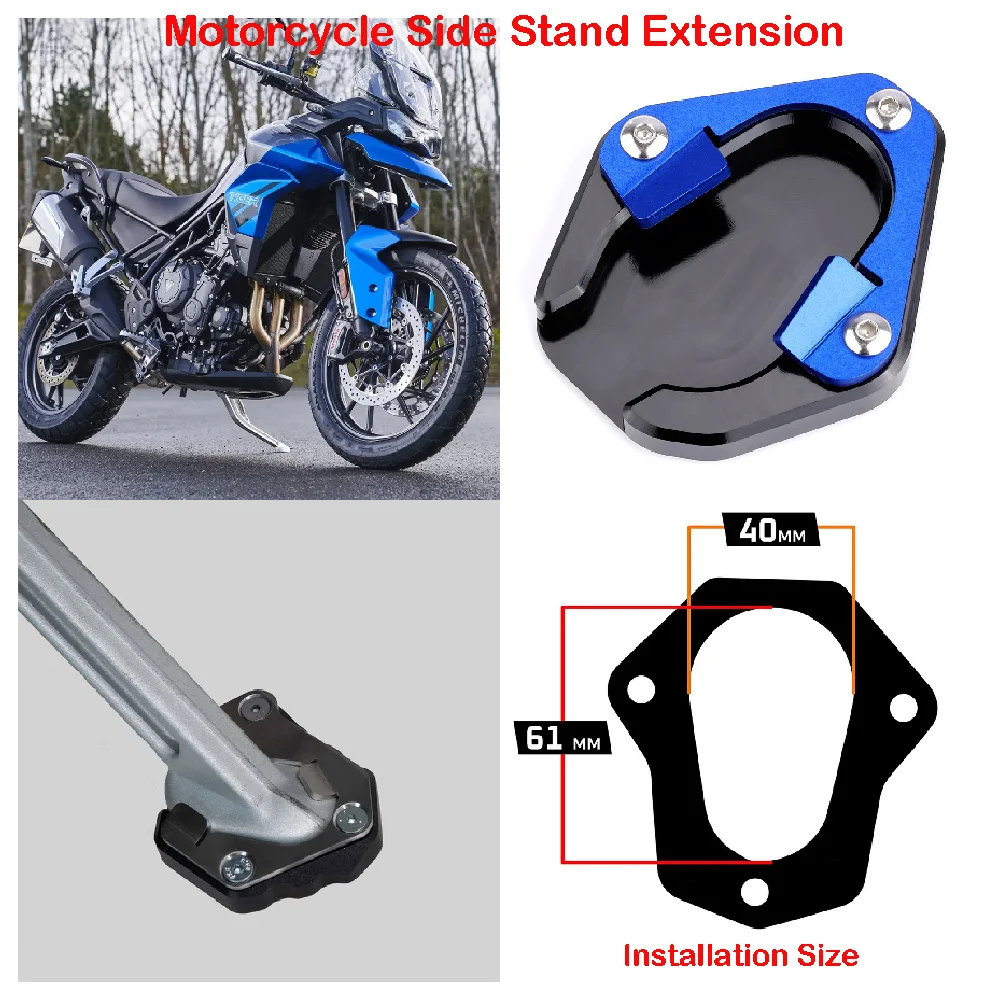 

Fits for Triumph Tiger 850 Sport 900 GT Pro Not Rally 2020-2024 Motorcycle Side Stand Base Extension Pad Enlarge Plate Widener