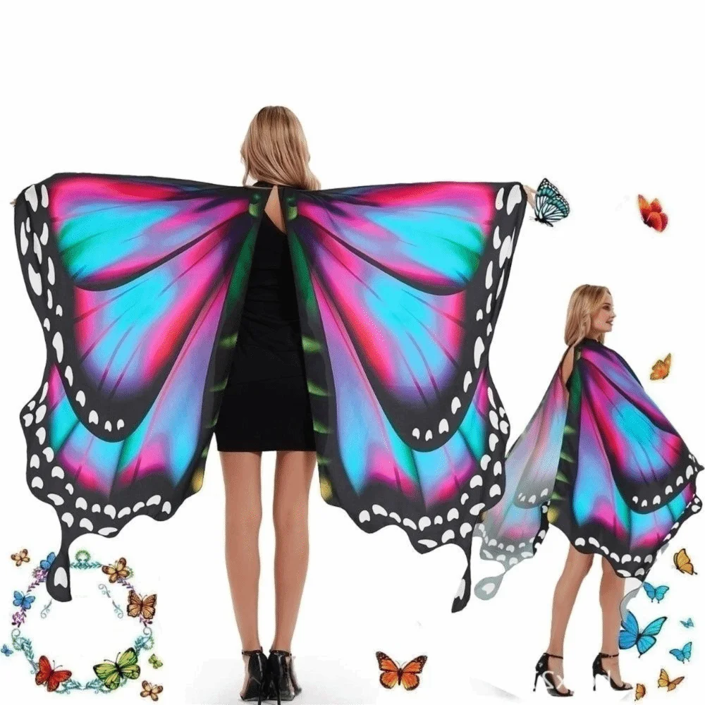 Wraps Colorful Butterfly Wings Costume Dress Up Elegant Butterfly Cape Comfortable To Wear Fancy Dress Pixie Cloak Halloween