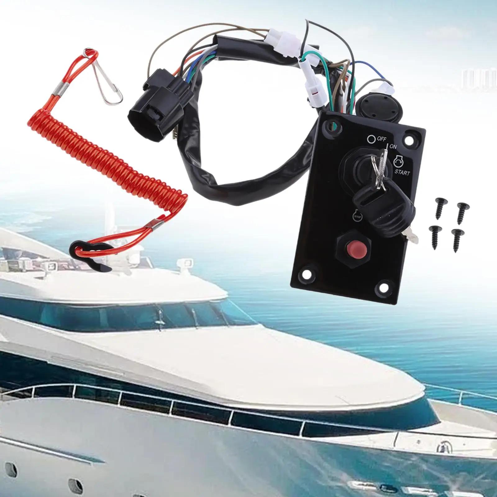 

Marine Single Engine Key Switch Panel Replace Easy Installation