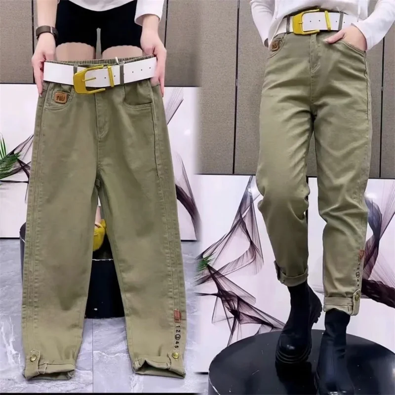 Koreanische 2025, Neue Mode Washe Harun Hosen frauen Frühling Herbst Hohe Taille Lose Alle-Spiel Casual Hosen Weibliche hosen Damen