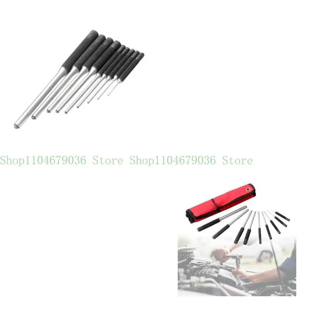 

652F Precisions Crafted 9pcs Set Reusable Punches set Auto Repair Punches Tool set for Metal Shaping in Auto Repairs