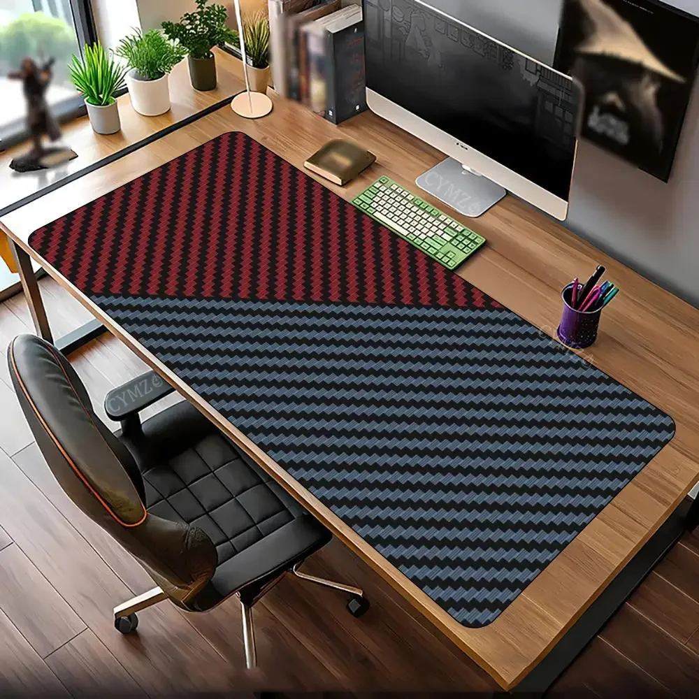 

Красный и синий узор из углеродного волокна, коврик для мыши, настольный коврик, игровые коврики, резиновые противоскользящие прочные аксессуары для стола, настольные коврики