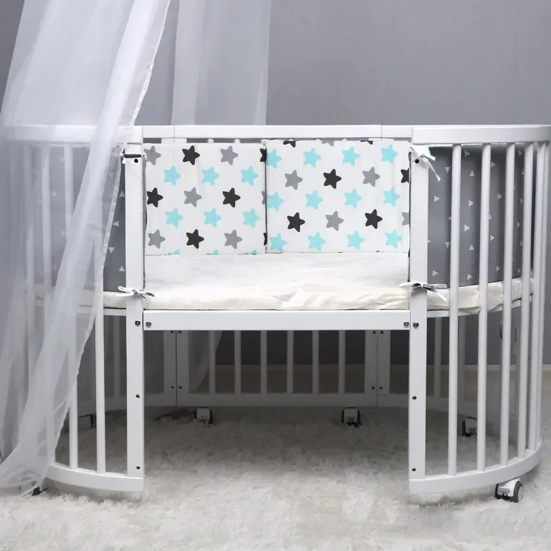 Baby Crib Bed Bumper Printed Long Cotton Newborn Bedding Set For Boy Girl Baby Infant Bedside Protector Room Decor 30*130cm