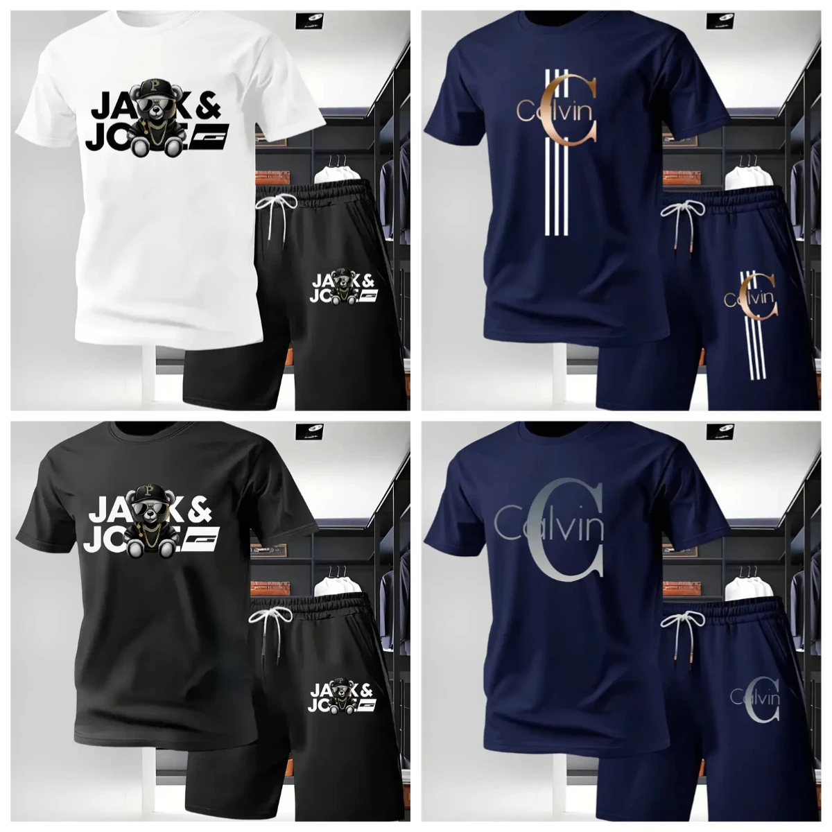 

2025-26 Summer Best-selling New Trend Fashion Luxury Suit 3D Printing Street Breathable Quick-drying T-shirt Shorts Set