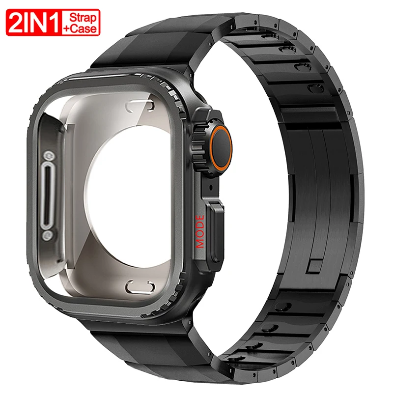 

Metal Strap+Case for Apple Watch Ultra 3/2 49mm 46mm 42mm 45mm 44mm Band Alloy Protect Cover for Iwatch Series 11 10 9 8 7 6 SE3