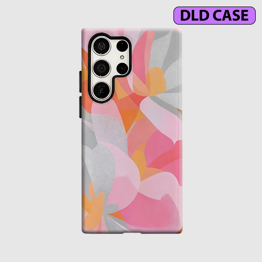 Pastel Floral Phone Case for Samsung Galaxy S26 S25 Ultra S24 S23 Ultra Plus Shockproof Double Layer Tough Back Cover