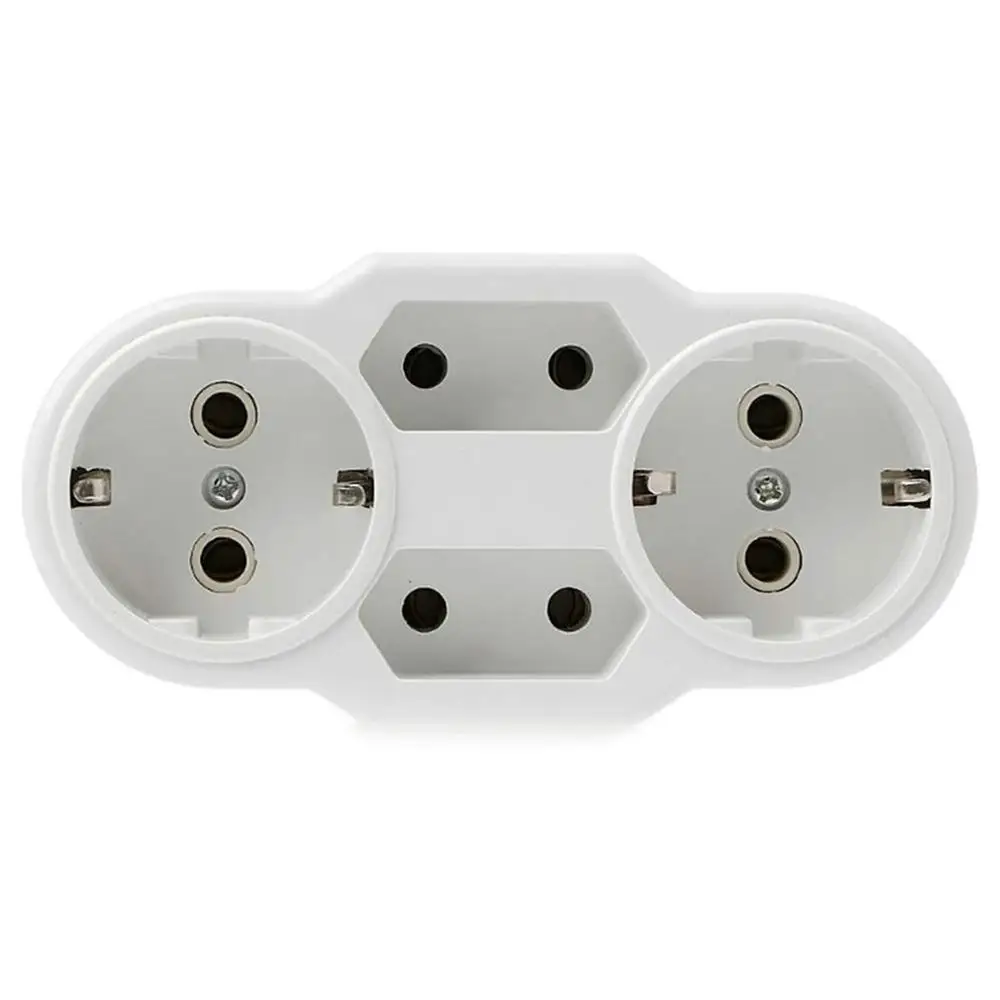 Triple Plug Protective Contact Multiple Plug Power Distribution Adapter EU to Russian Conversion Socket Plug