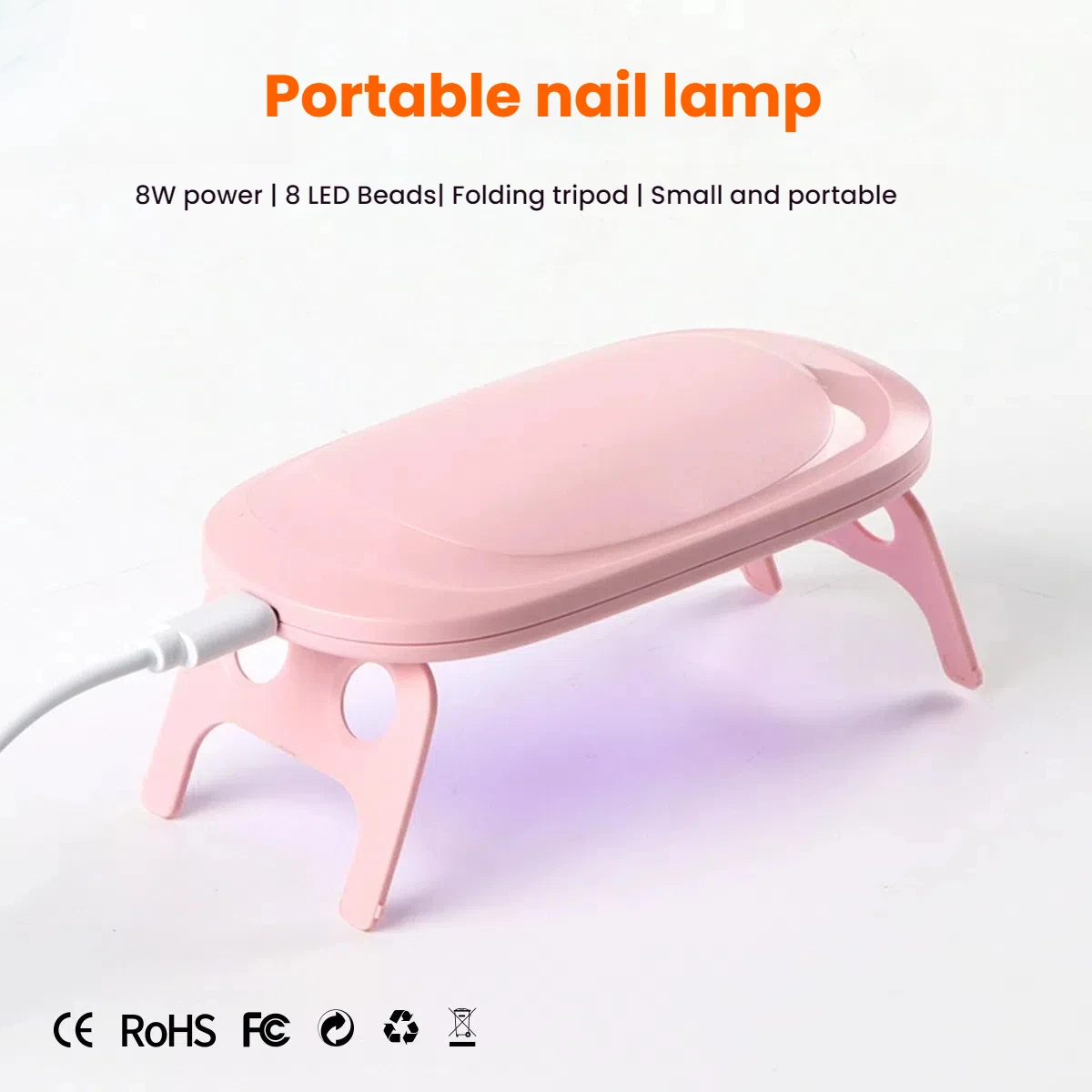 

Portable Nail Dryer 8W F8 UV LED Nail Lamp Manicure Apparatus For Gel Nail Polish Nail Art Lamp Drying Nails Home Use