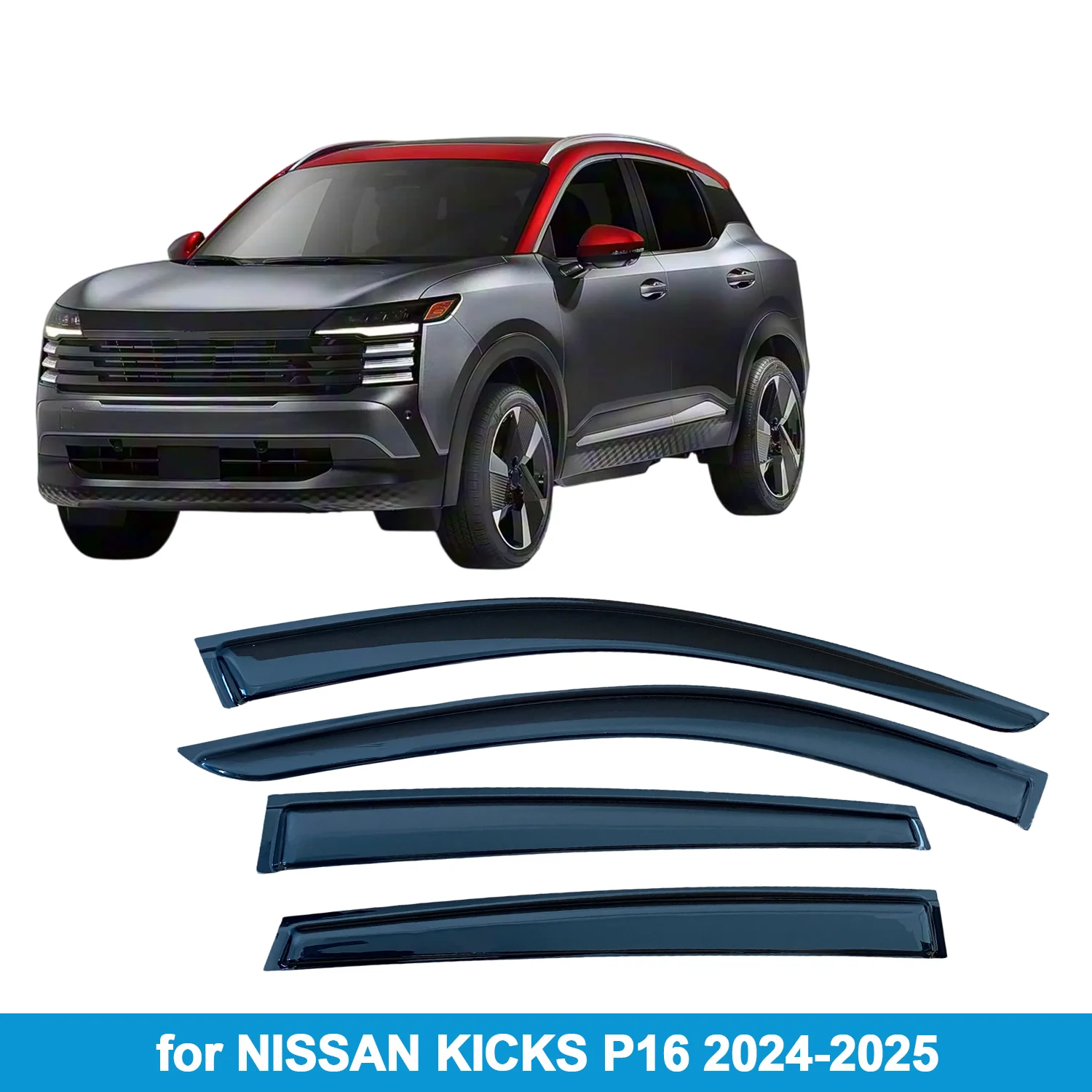 

Оконный козырек для NISSAN KICKS P16 2024-2025, защита от дождя, боковой дефлектор, защита от атмосферных воздействий, лента для наружного крепления