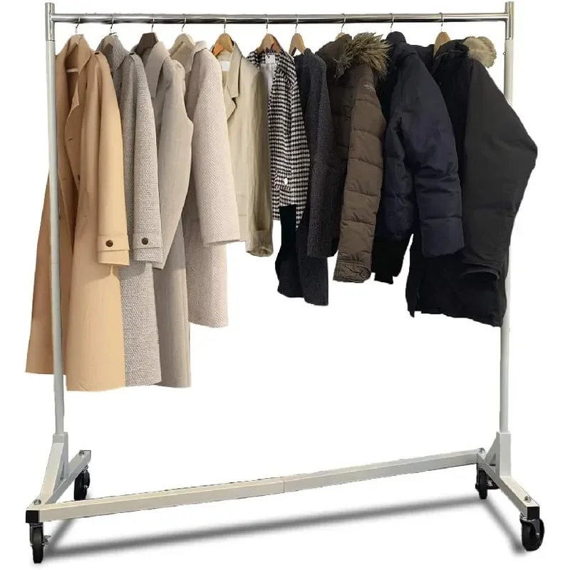 Heavy Duty 400lb Load Garment Clothing Z Rack Rolling Garment Z Rack for Home Retail Display Durable Square Tubing Commercial