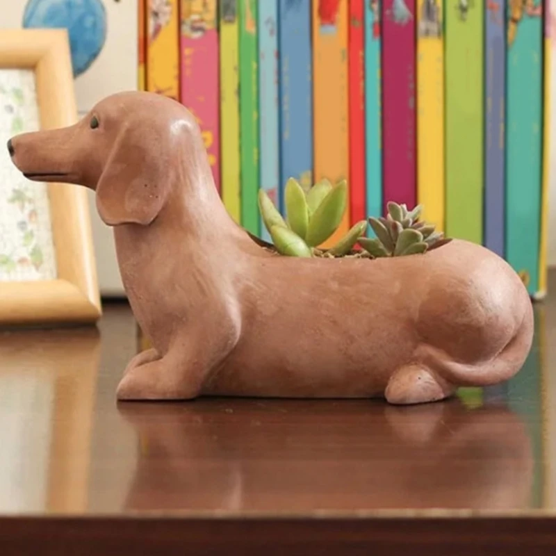 

Silicone Plant Pots Mold Vase Mold Dachshund Dog Craft Moulds Succulent Planter Molds Silicone Texture for Planter