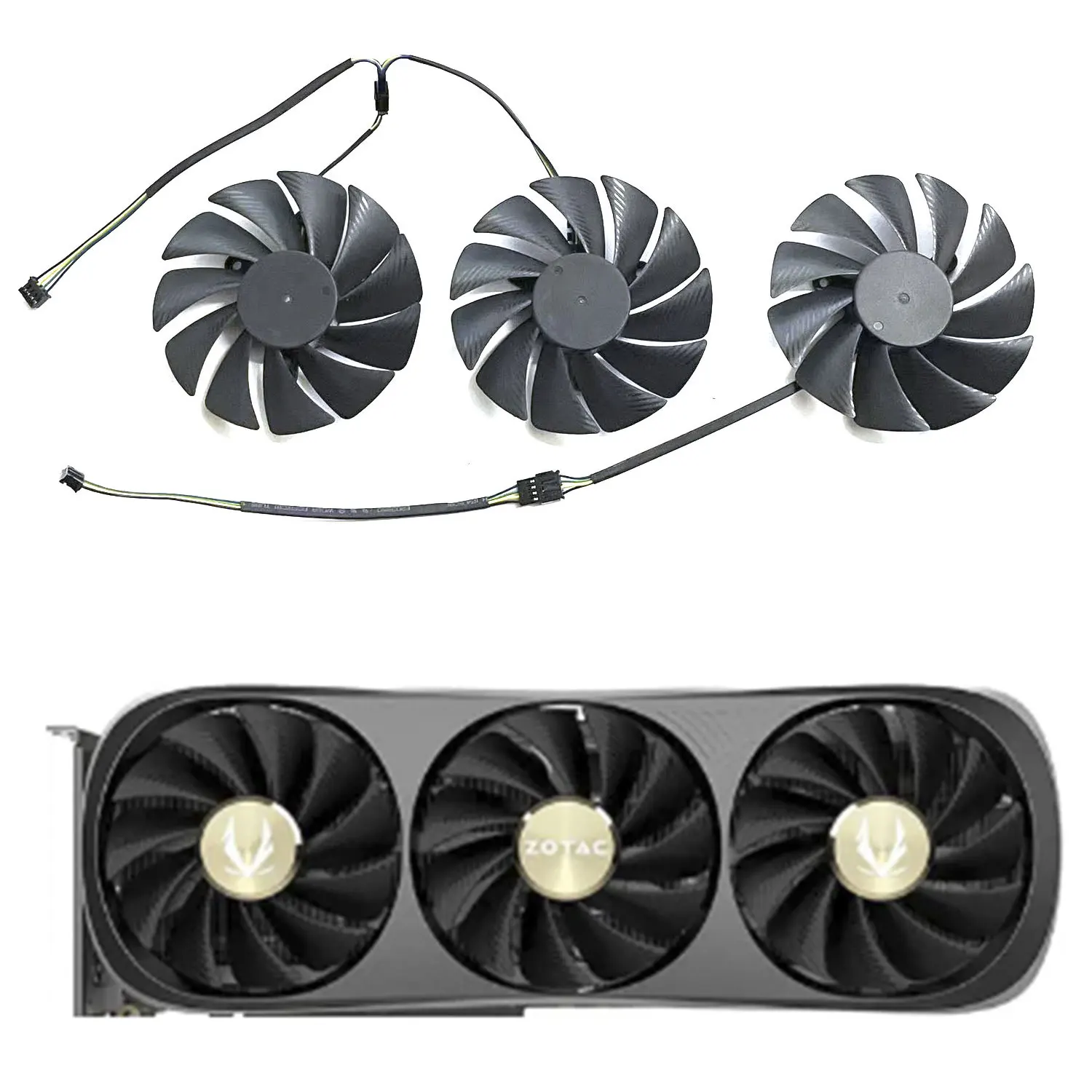 

88MM GA92S2U DC12V 0.46A 4-Pin Graphics card fan For ZOTAC Gaming GeForce RTX 4070 Ti Trinity OC ZT-D40710J-10P