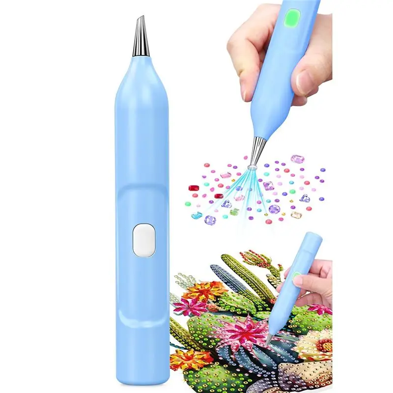 B03C-Electric Diamonds Painting Pen, Vacuum Diamond Art Pen No Wax Needed, Diamond Tool Diamond Pen Tool Blue