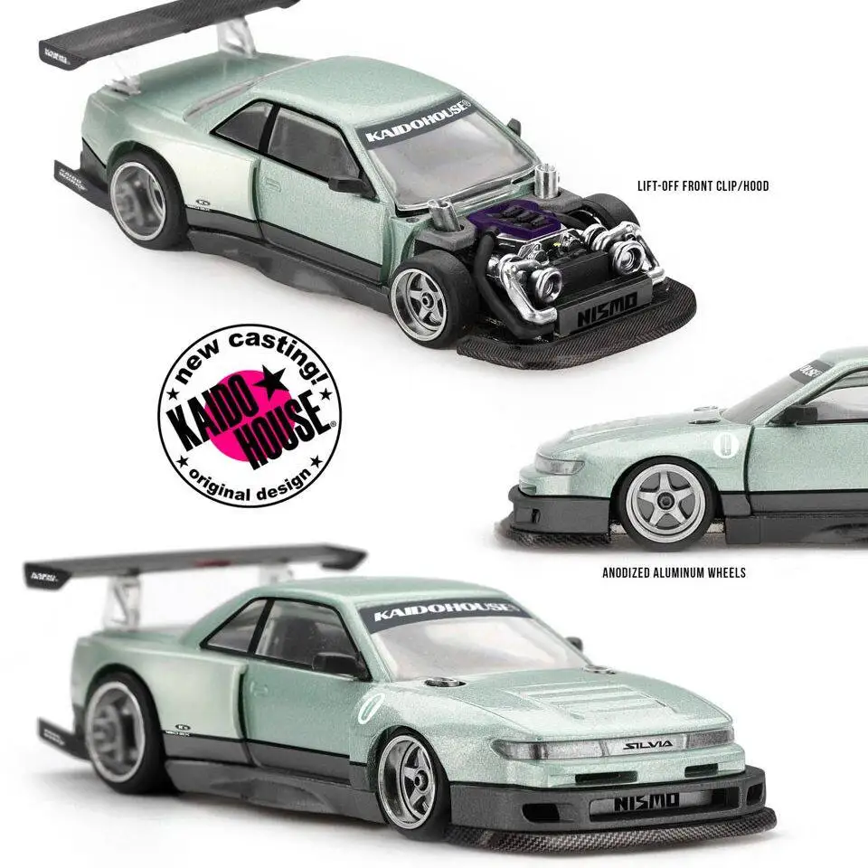 Diecast Kaido House + MINIGT 1:64 Scale Silvia S13-R Alloy Car Model