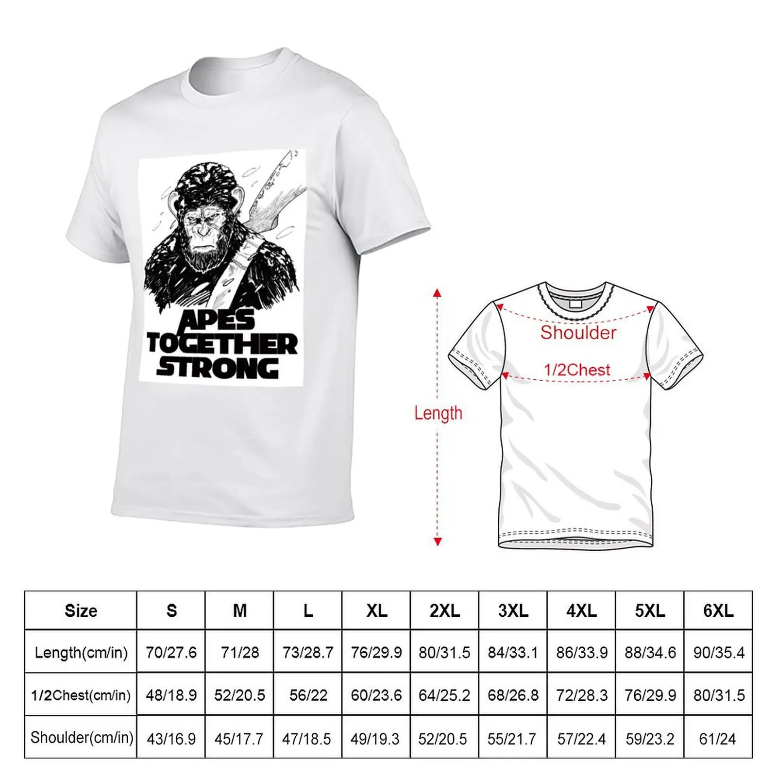 Caesar: Apes Together Strong T-Shirt Casual Basic Short Sleeve T-Shirt