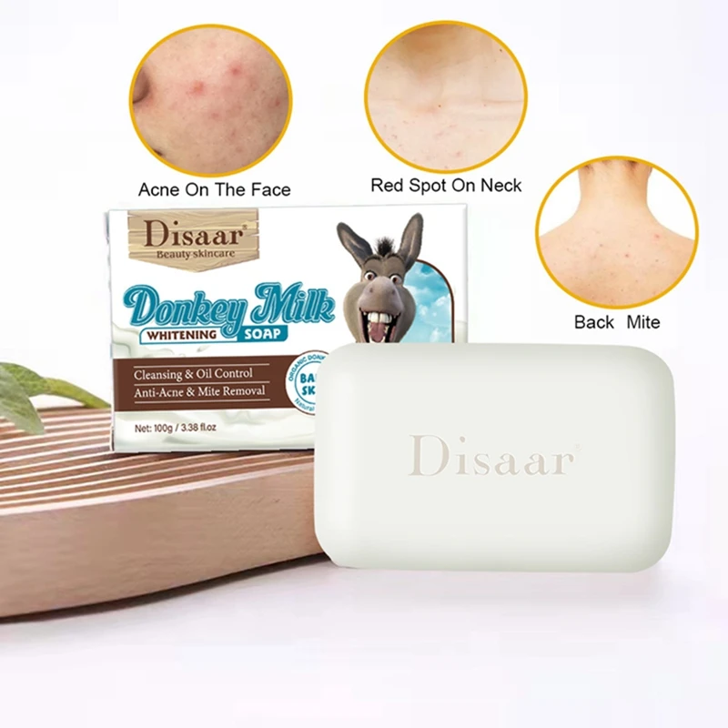 Handmade Bath Soap Face Body Moisturizing Whitening Donkey Milk Cleaning Soap Lighten Dark Bikini Line Remove Dullness Skin Care