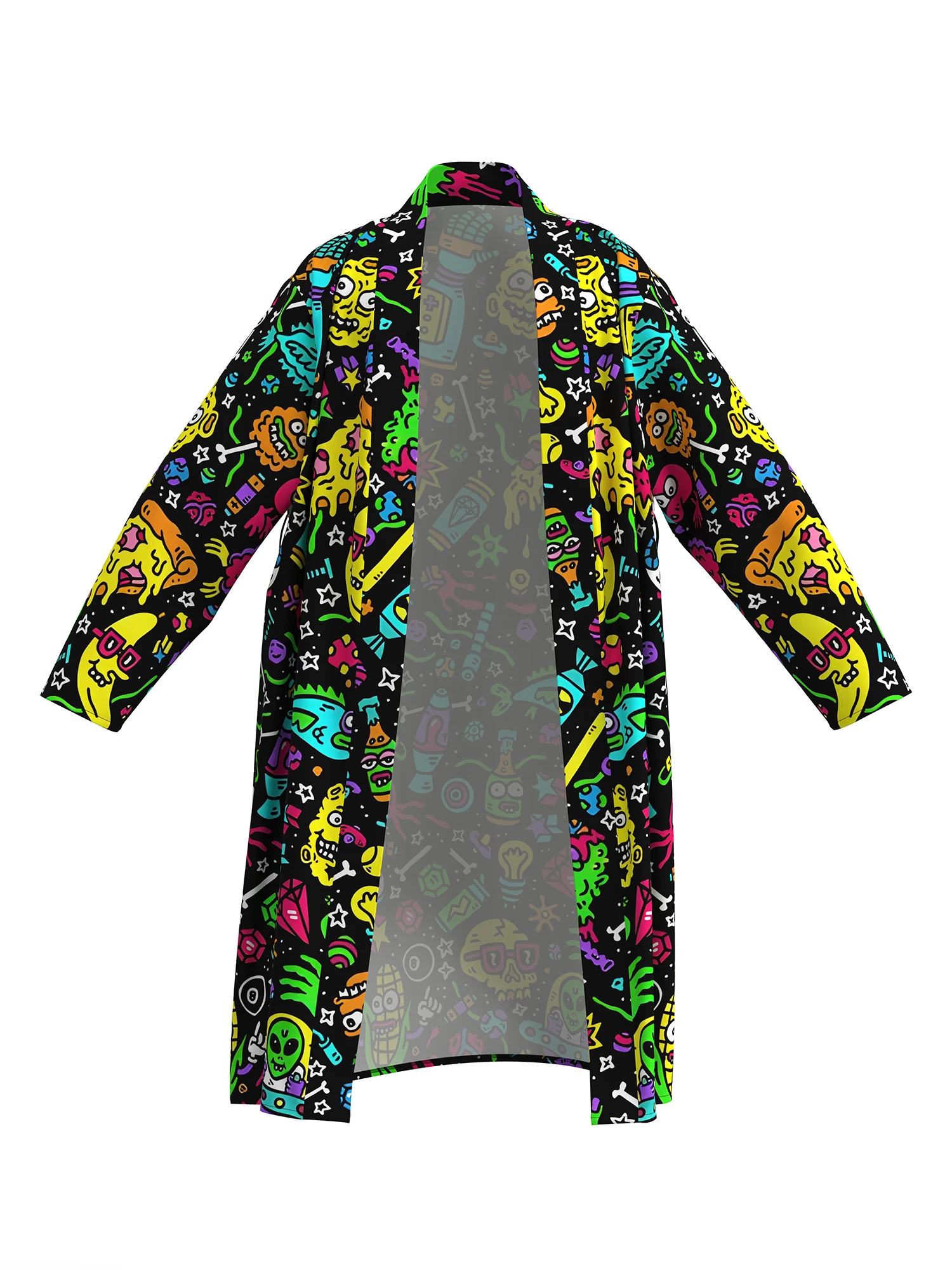 2026 new men's home robe 3D digital full-print casual bathrobe spring and summer thin quick-drying home robe with belt can be wo