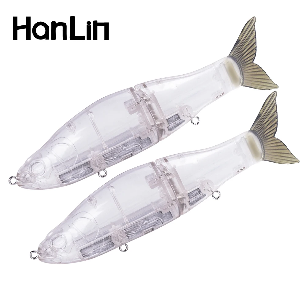 Hanlin 2/5 pcs DIY 165mm/50g Glide Shad Baits Slide Crankbait Unpainted Fishing Lures Blanks Hard Body Wobbler Bass Tackle