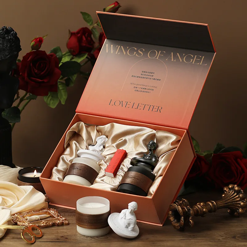 Mythological Figure Sculpted Jar Candles Romantic Rose‑Theme Scented Candle Luxury Gift Box Wedding Birthday Home Aroma Decor