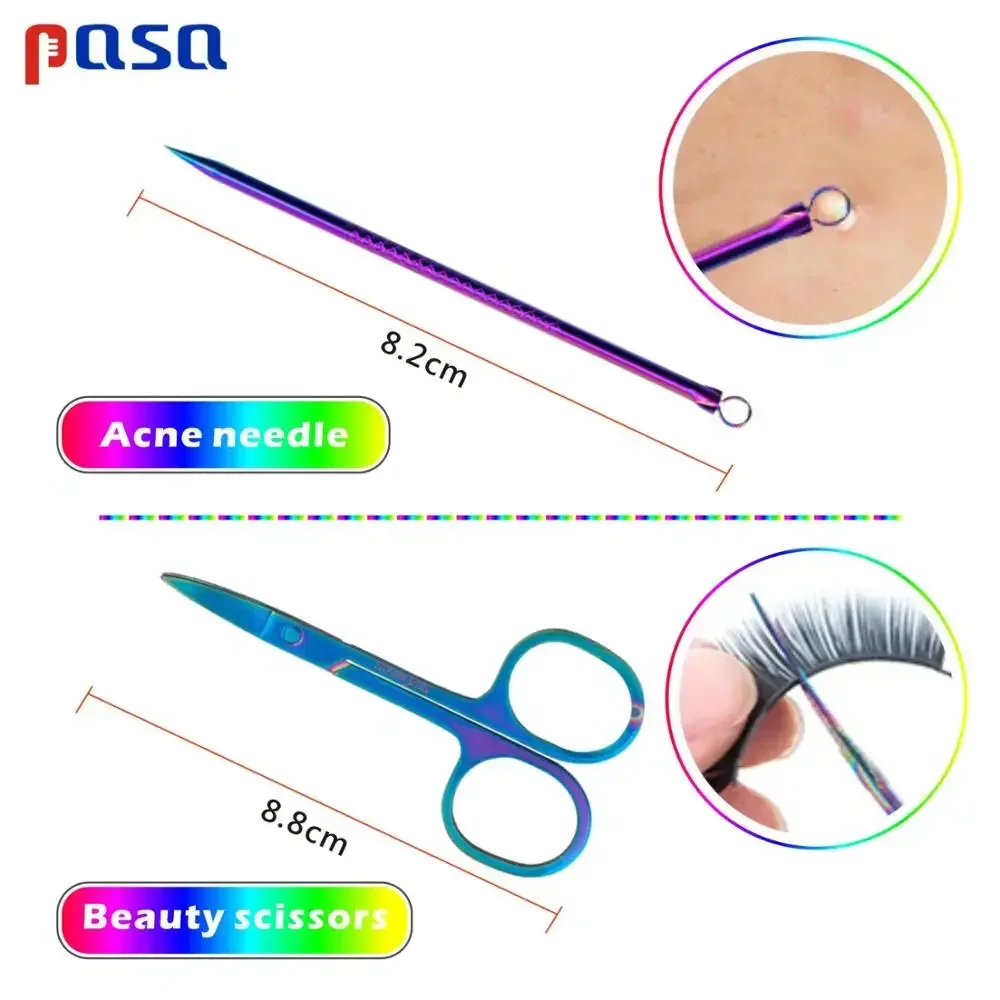 8 개/대 레인보우 매니큐어 손톱깎이 페디큐어 세트 휴대용 여행 위생 키트 스테인레스 스틸 네일 커터 도구 세트